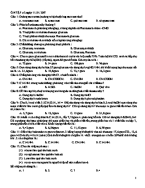 Đề thi thử THPT Quốc gia lần 3 môn Hóa học năm 2017